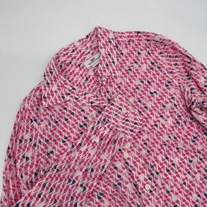 Vineyard Vines Sailboat Print Button Down Shirt Womens Size 8 Pink White Blue